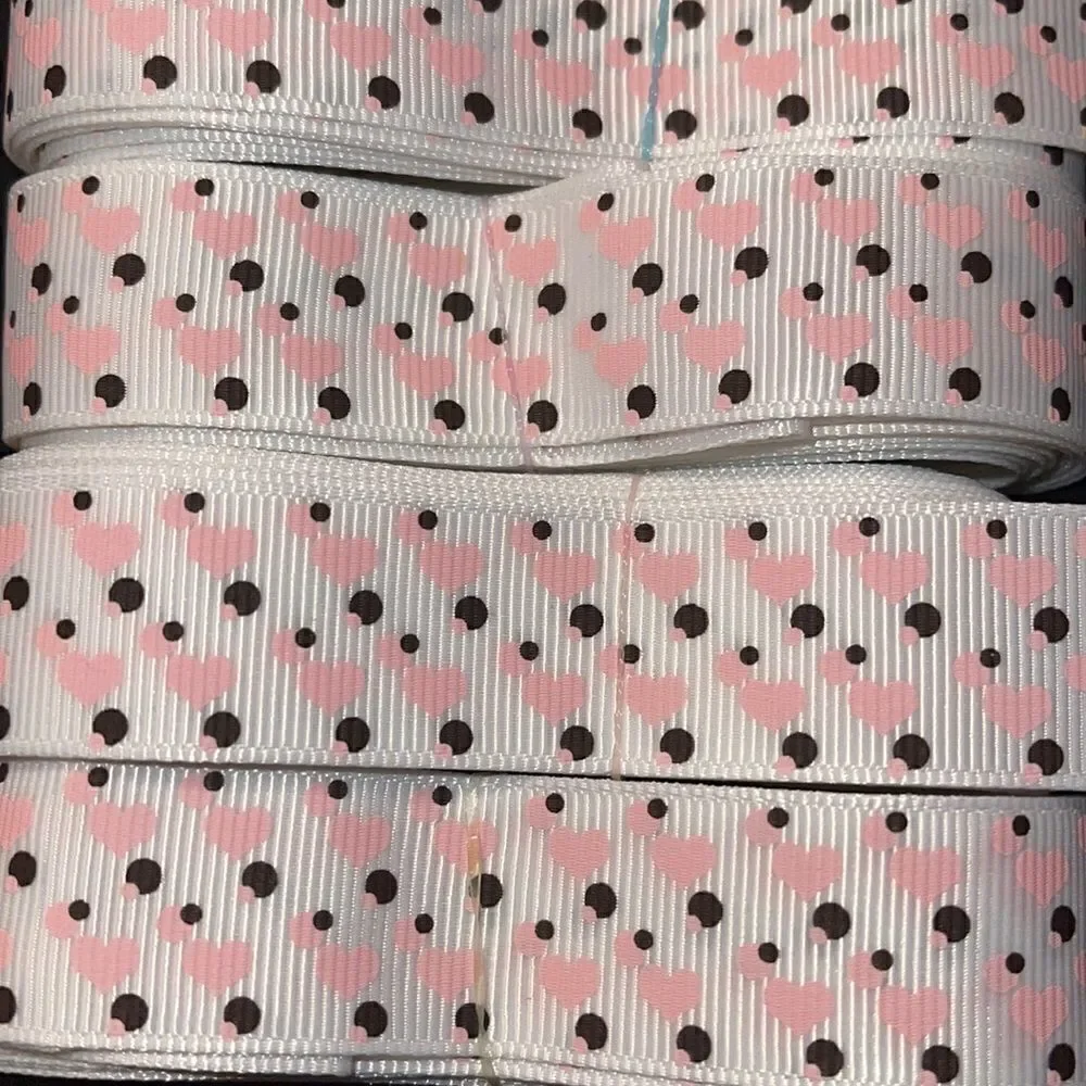 Grosgrain Ribbon 7/8” 5 yards 5/$20 hair bows shipping supplies hearts polka dot